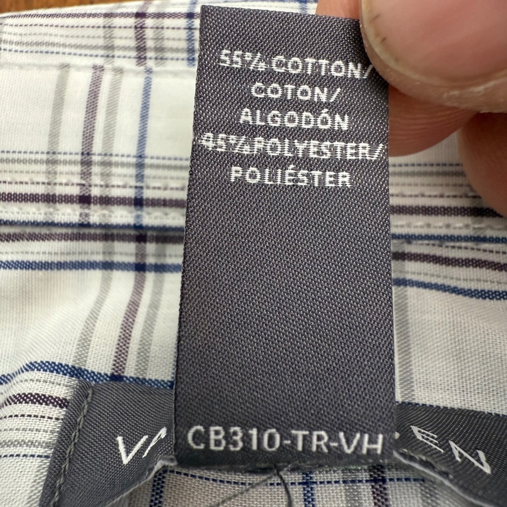 Van Heusen Mens LT Big & Tall Plaid Dress Shirt Stain Shield Wrinkle Free CB310 - Picture 4 of 9